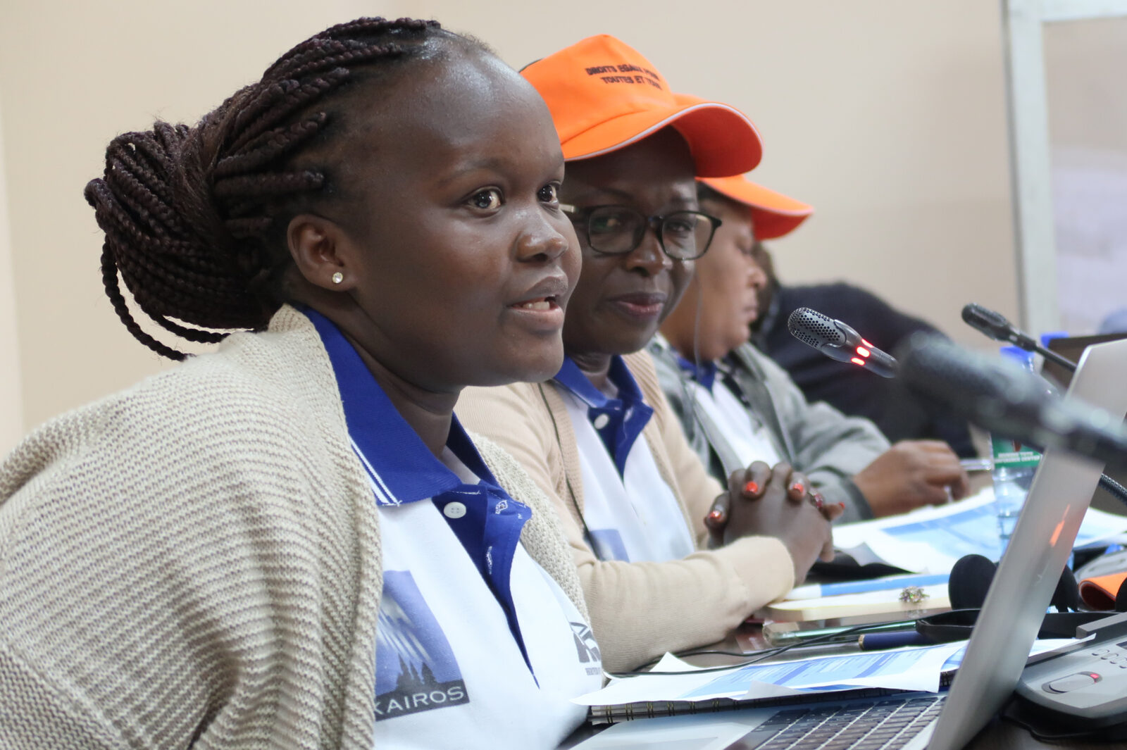 A KAIROS partner speaks during an international advocacy forum