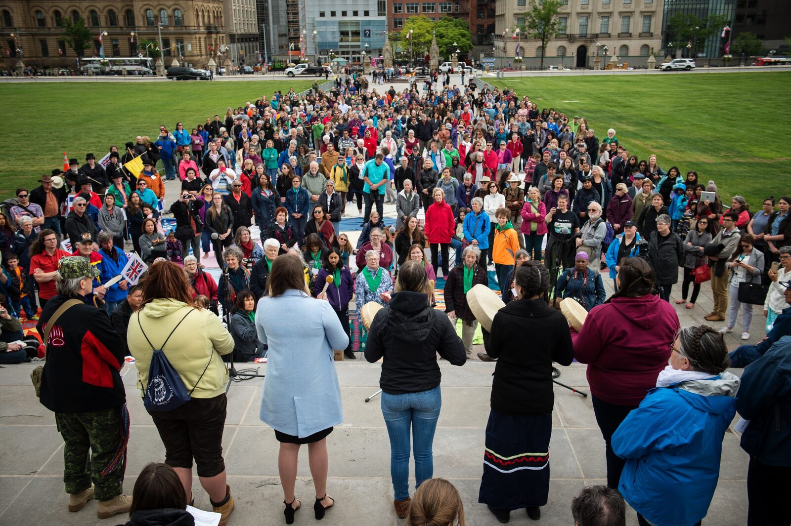 A large public gathering for justice on Parliament Hill
