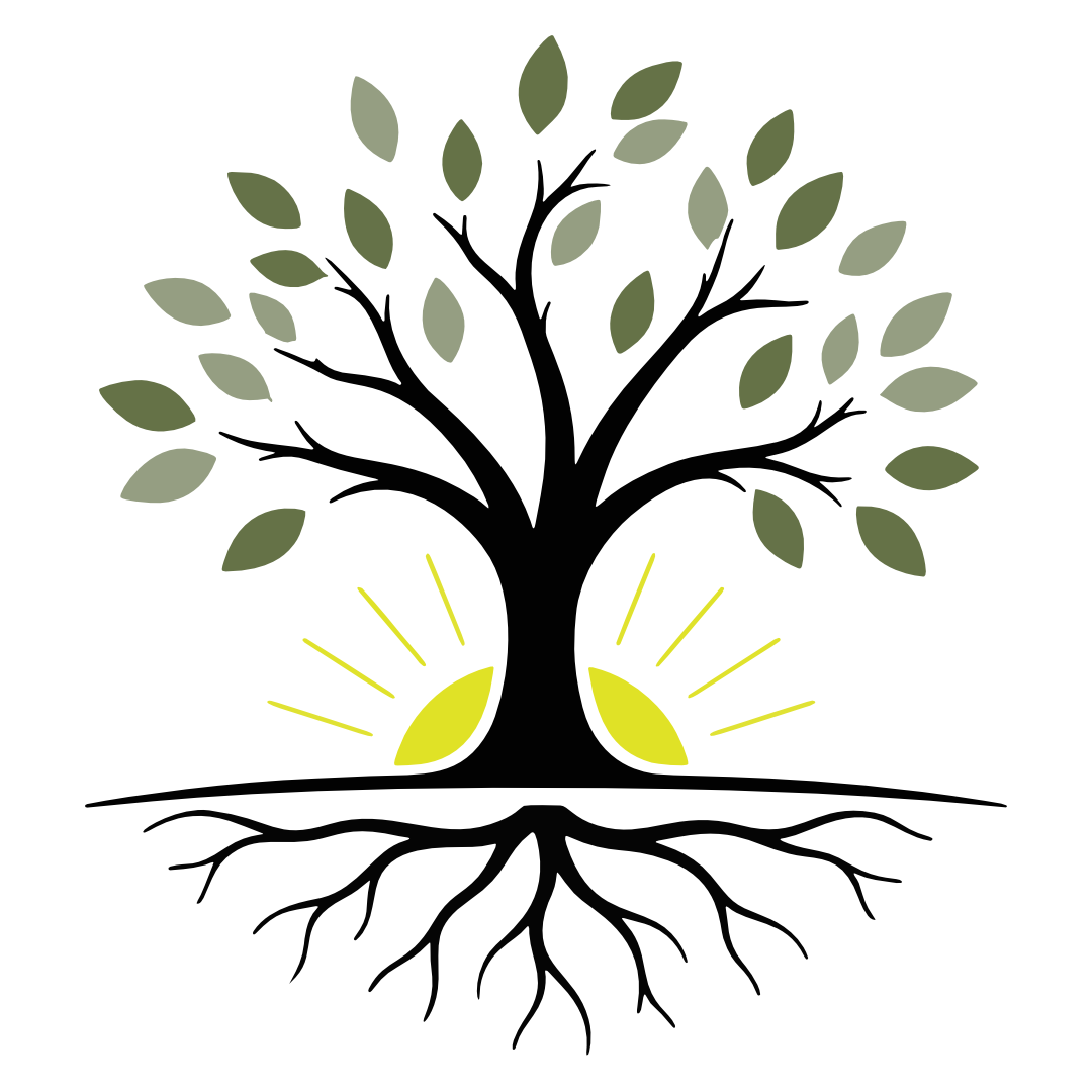 Colourful rooted tree representing 25 years of collective action